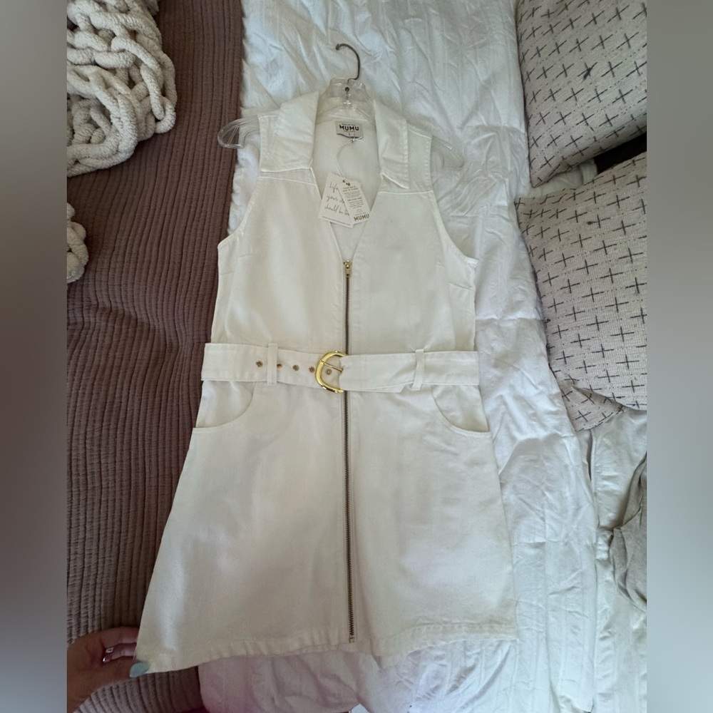 Show Me Your MuMu Cream Zip-Up Dress